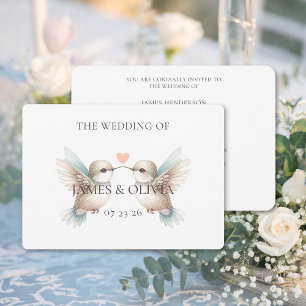 Hummingbird Wedding Custom Horizontal Invitation