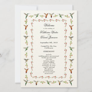 Hummingbird Wedding Program