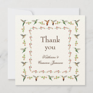 Hummingbird Wedding Thank You Card