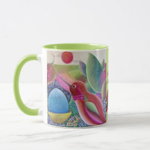 Hummingbird Whimsical Art Mug