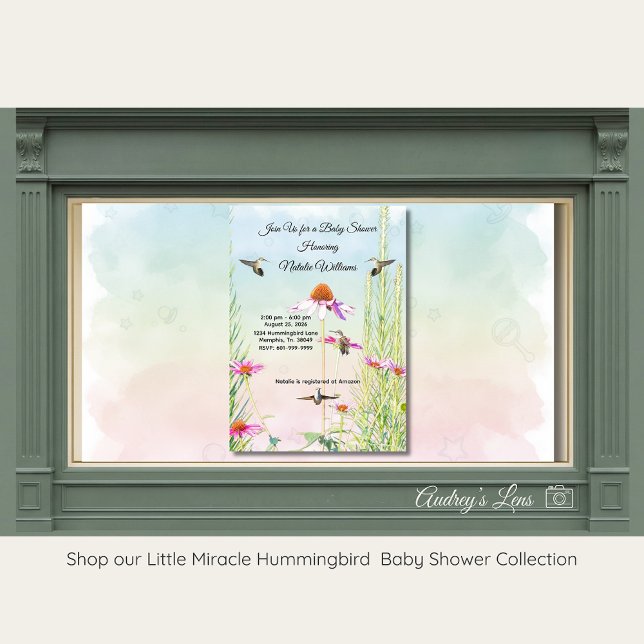 Hummingbird & Wildflower Baby Shower Invitation (Creator Uploaded)