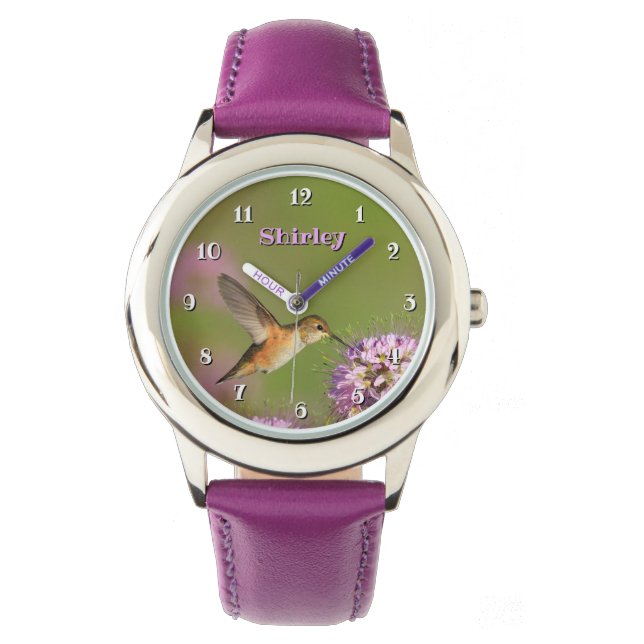 Hummingbird Wildflowers Girls Watch (Front)