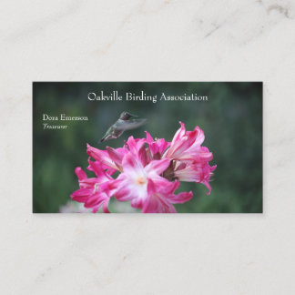 Hummingbird with belladonna lilies business card