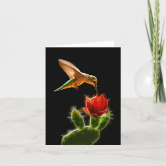 “Hummingbird with Flower” all occasion card 