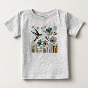 Hummingbird with flowers baby T-Shirt