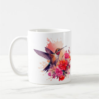 Hummingbird with Flowers Coffee Mug