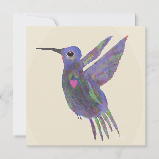Hummingbird with Heart Card (Front)