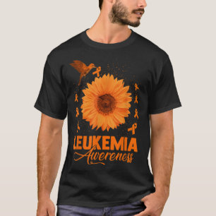 Hummingbird With Sunflower Leukaemia Awareness Mon T-Shirt