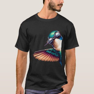 Hummingbird With Sunglasses Funny Say Hi Bird T-Shirt