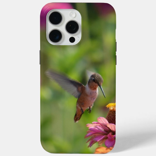 Hummingbird with Zinnnia Flowers Case-Mate iPhone Case (Back)