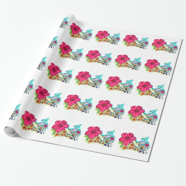 Hummingbird Wrapping Paper (Unrolled)