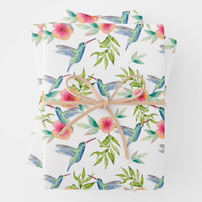 Hummingbird Wrapping Paper Sheet (In situ)
