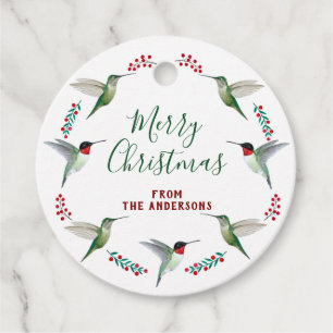 Hummingbird Wreath Favour Tags