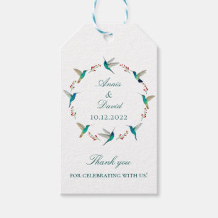 Hummingbird Wreath Wedding Gift Tags