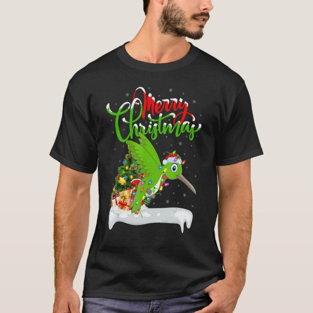 Hummingbird   Xmas Decorations Hummingbird Christm T-Shirt (Front)