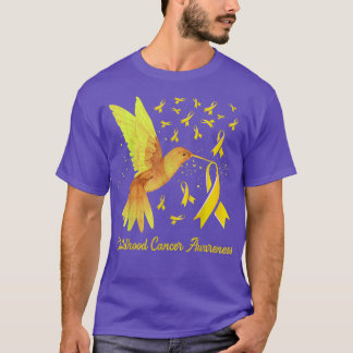 Hummingbird Yellow Gold Childhood Cancer Awareness T-Shirt