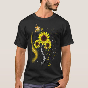 Hummingbird Yellow Sunflower Spina Bifida Awarenes T-Shirt