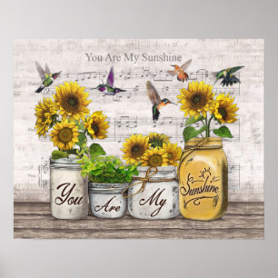 Hummingbird You Are My Sunshine Housewarming Gifts Poster