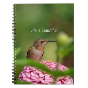 Hummingbird Zinnia Flower Garden (my photography) Notebook