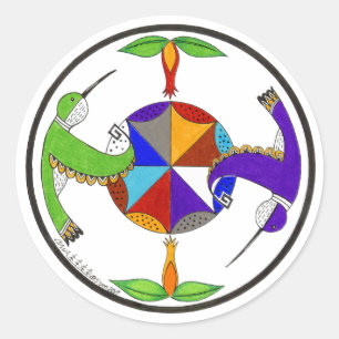 Hummingbirds 1 classic round sticker