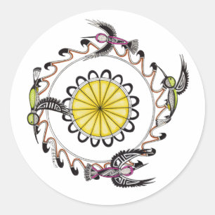 Hummingbirds 2 classic round sticker