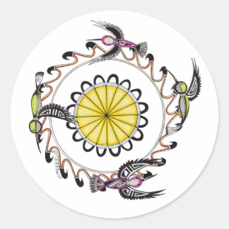 Hummingbirds 2 classic round sticker