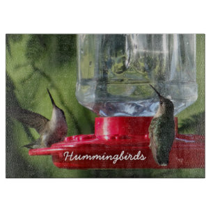 Hummingbirds 9508 Glass Cutting Board-customise Cutting Board