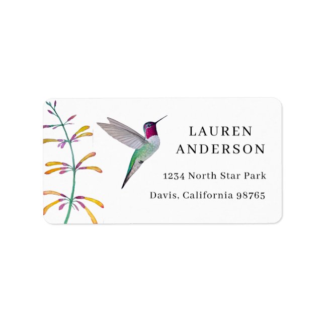 Hummingbirds Address Label (Front)