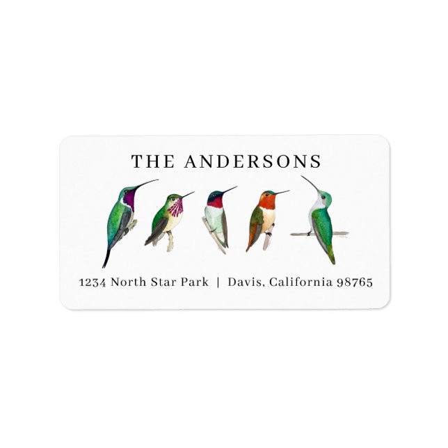 Hummingbirds Address Label (Front)