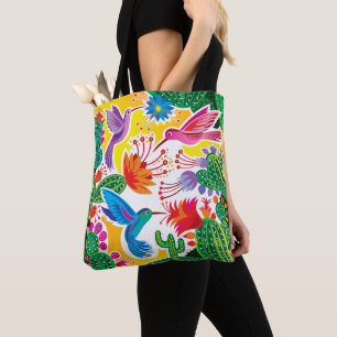 Hummingbirds and Blooming Cacti Tote Bag
