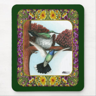 Hummingbirds and Flowers #3 Mouse Mat