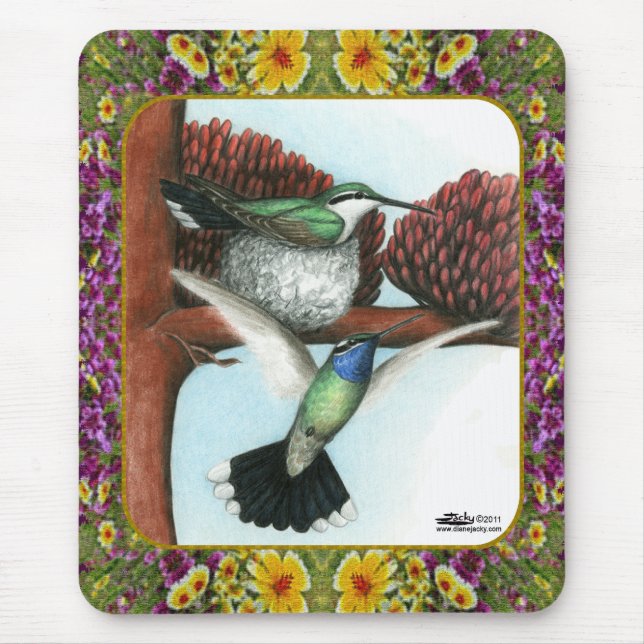 Hummingbirds and Flowers #3 Mouse Mat (Front)