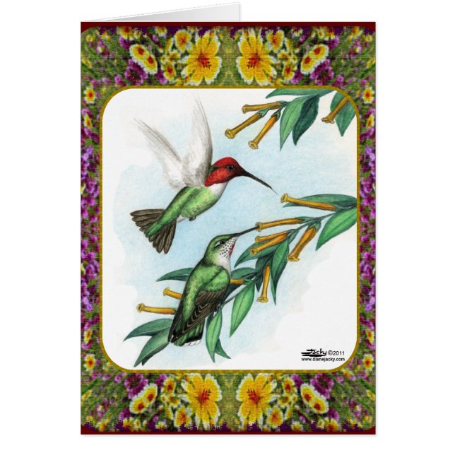 Hummingbirds and Flowers #4 (Front)