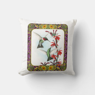 Hummingbirds and Flowers #5 Cushion