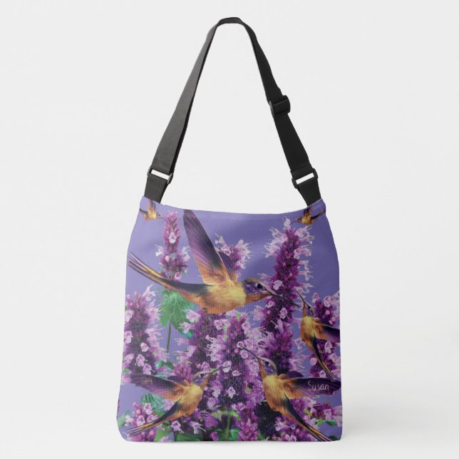 Hummingbirds And Flowers By CBDOilPrincess  Crossbody Bag (Front)