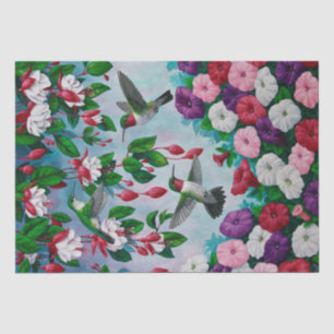 Hummingbirds and Flowers Tissue Paper