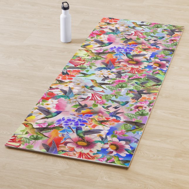 Hummingbirds and Flowers Yoga Mat (In Situ)