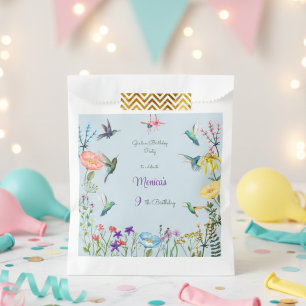 Hummingbirds and Flowery garden birthday party Favour Bags