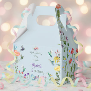 Hummingbirds and Flowery garden birthday party Favour Box