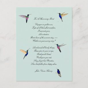 Hummingbirds and John Vance Cheney Quote Postcard