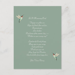 Hummingbirds and John Vance Cheney Quote Postcard