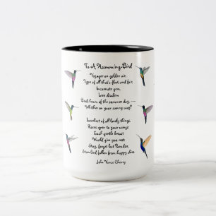 Hummingbirds and John Vance Cheney Quote Two-Tone Coffee Mug