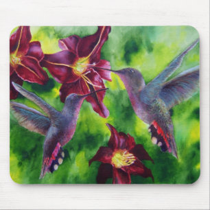 Hummingbirds and Lillies Mouse Pad