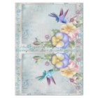 Hummingbirds and Purple Flowers Decoupage