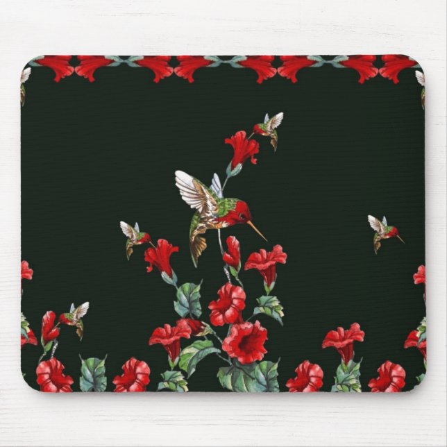 Hummingbirds and Roses Mouse Mat (Front)