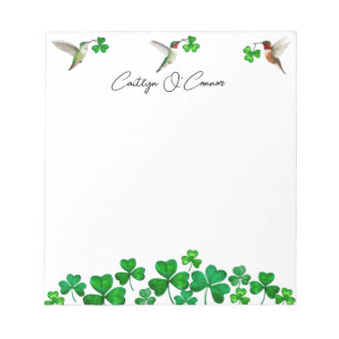 Hummingbirds and Shamrocks  Notepad