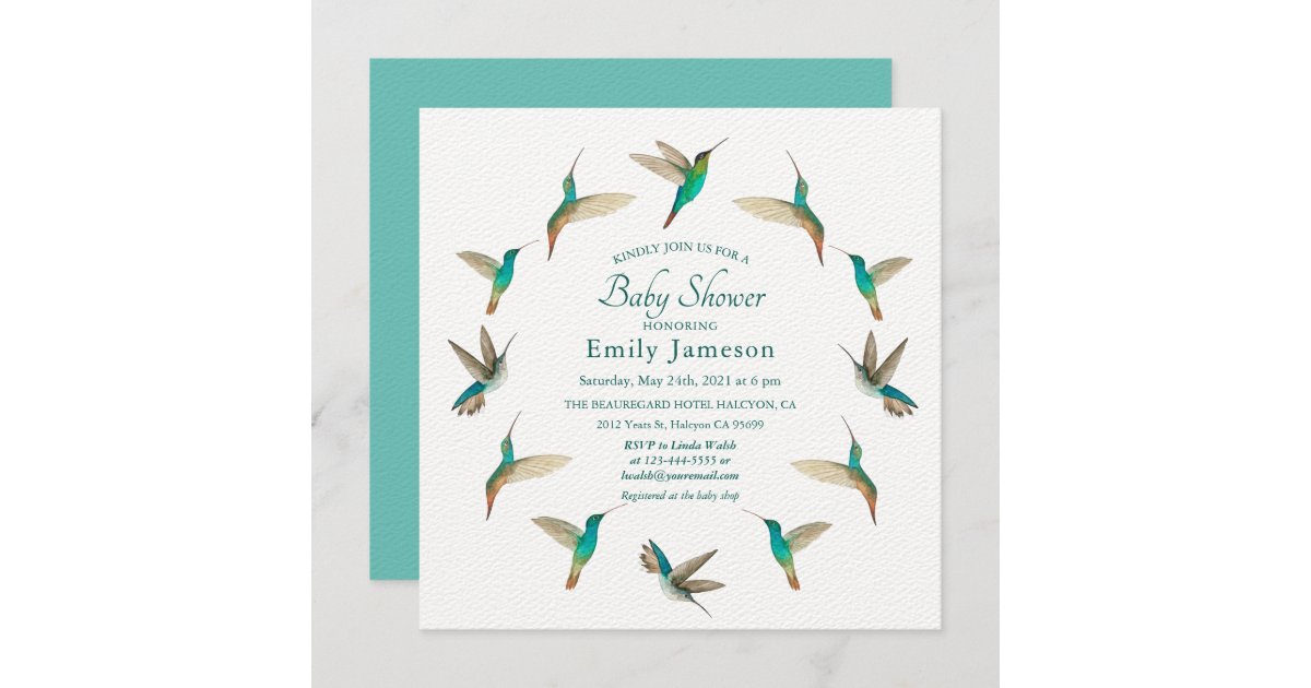 Hummingbirds Baby Shower Invitation Zazzle