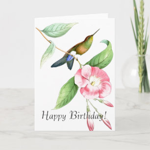 Hummingbirds Birds Flowers Floral Animals Wildlife Card