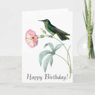 Hummingbirds Birds Flowers Floral Animals Wildlife Card