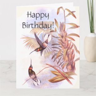 Hummingbirds Birthday Big Greeting Card